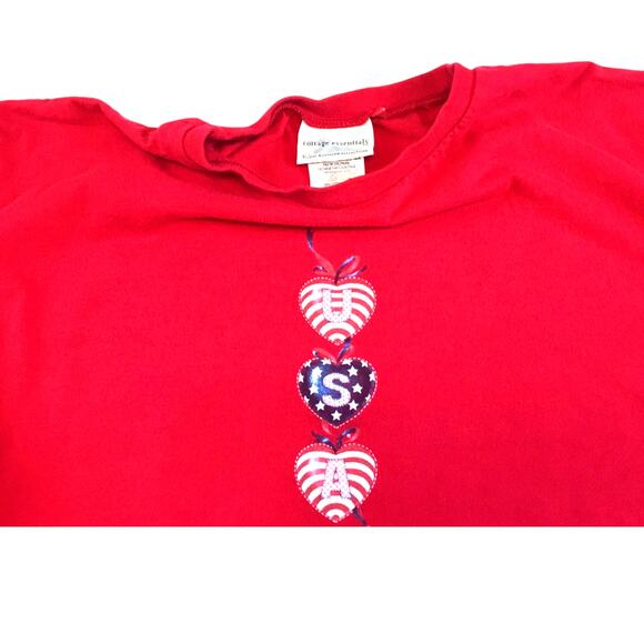 Northern Reflections Cottage Essentials T-Shirt USA Heart XL - Picture 3 of 3